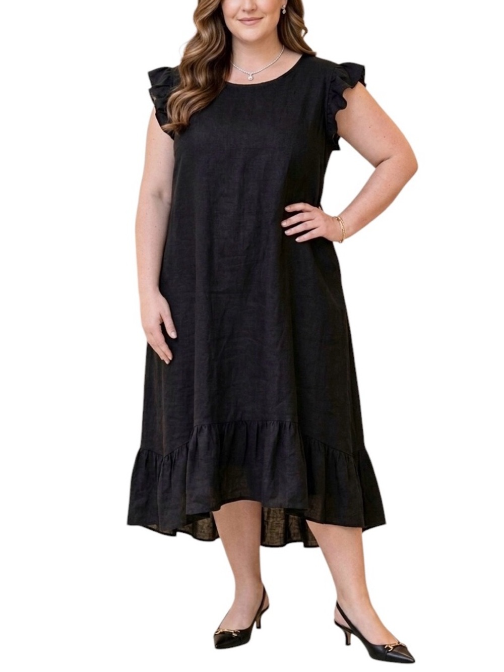 Bellambia 100% Linen Dress Italy Lagenlook 2X Comfy